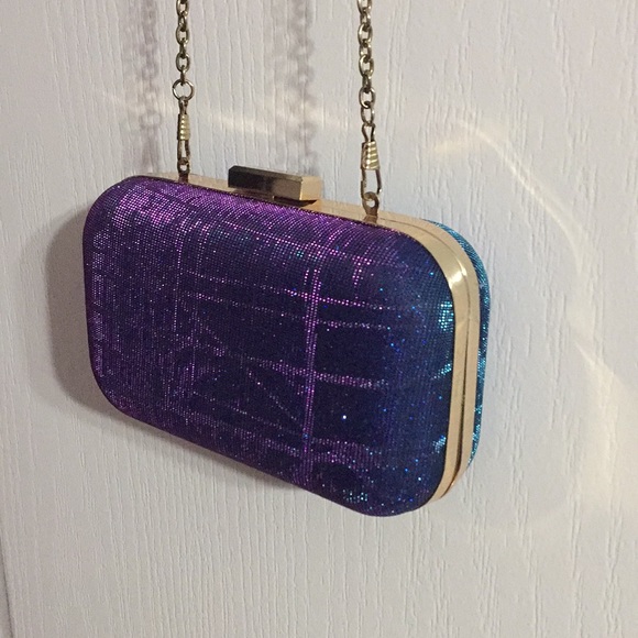 Ardene Handbags - Purple/Blue Dual Colour Changing Clutch Purse